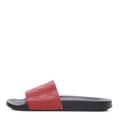 Gucci Guccissima Signature Womens Slide Sandals 40 Hibiscus Red 1 of 7