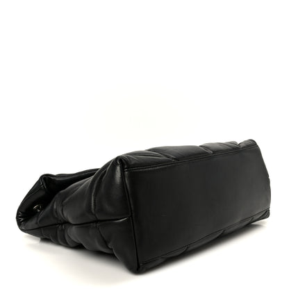 Saint Laurent Lambskin Quilted Medium Loulou Puffer Monogram Chain Satchel Black 4 of 11