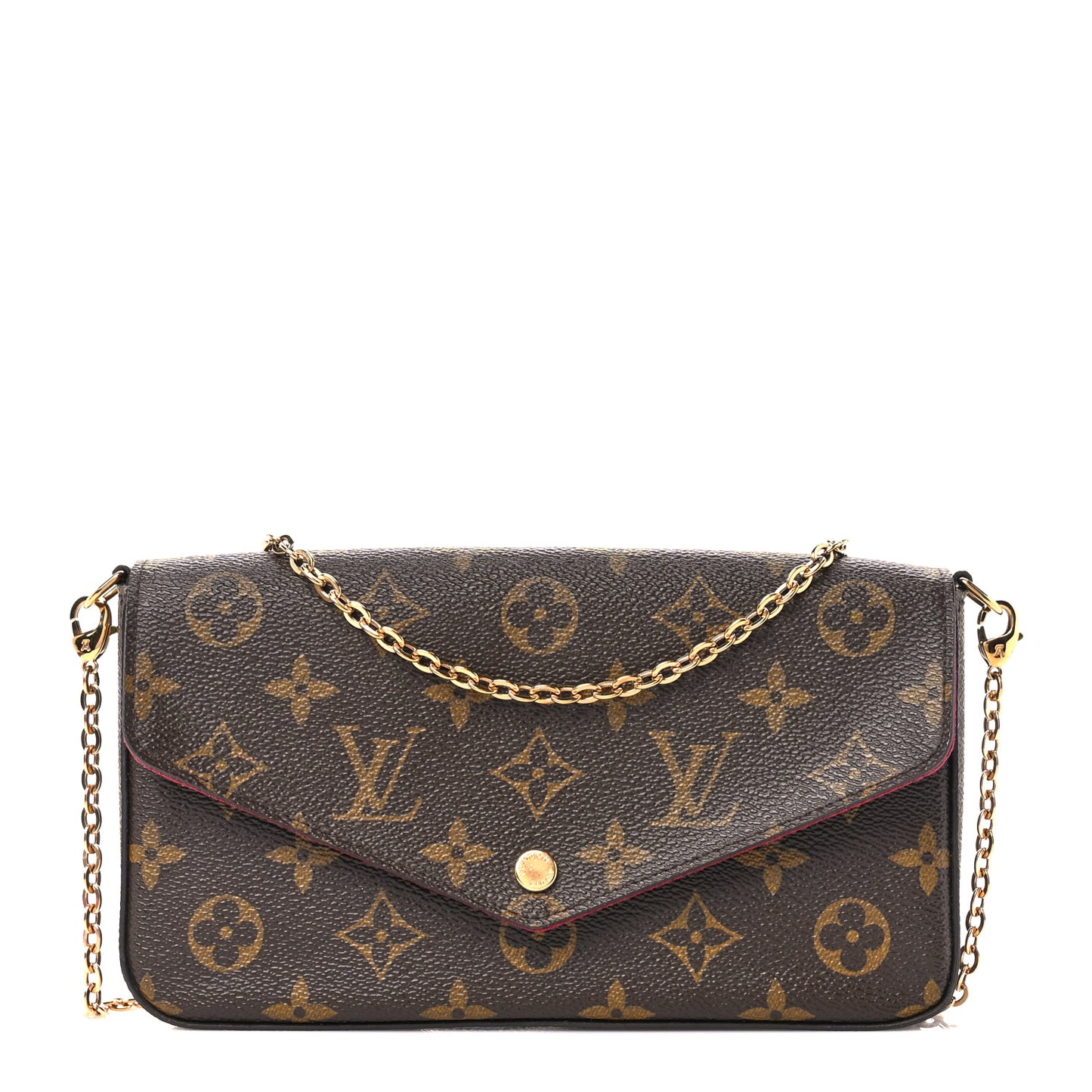 Monogram Pochette Felicie Chain Wallet Fuchsia