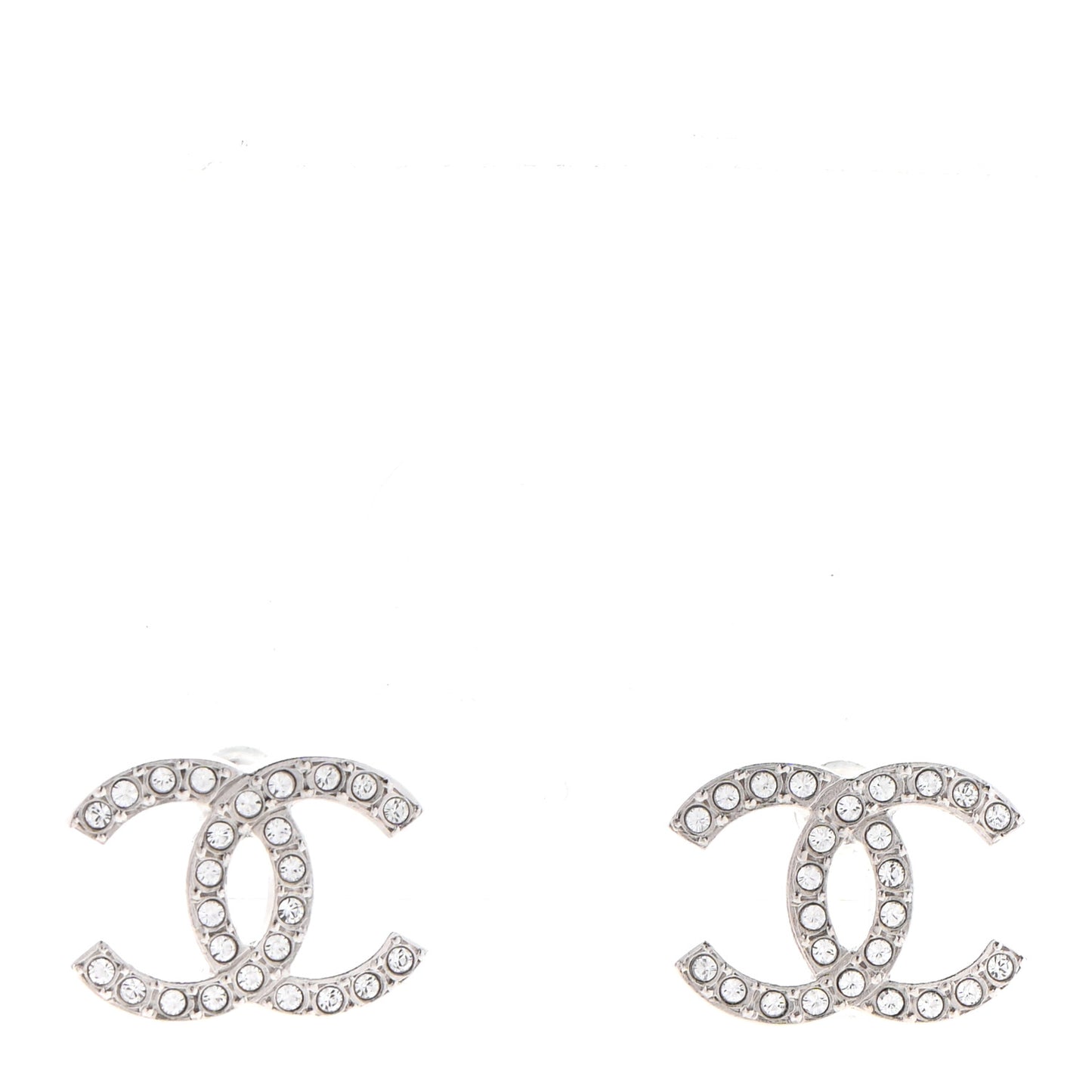 Crystal CC Earrings Silver