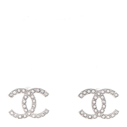 Chanel Crystal CC Earrings Silver 1 of 4
