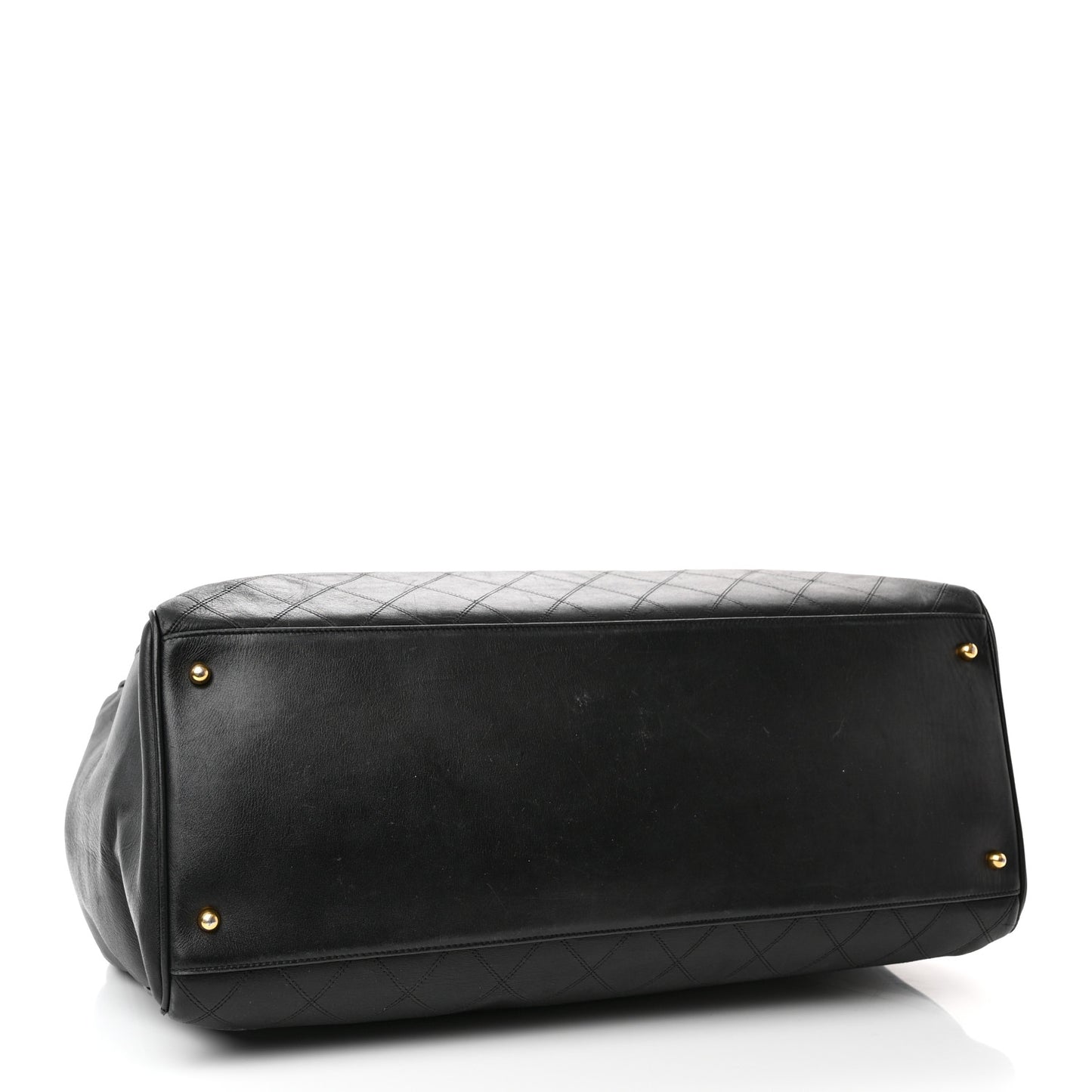 Calfskin Stitched XL Weekender Black
