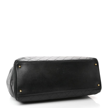 Chanel Calfskin Stitched XL Weekender Black 4 of 21
