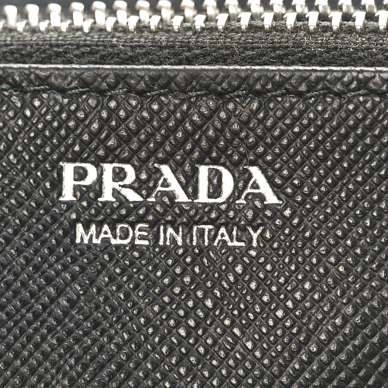 Prada Saffiano Triangle Zip Around Wallet Black 6 of 9