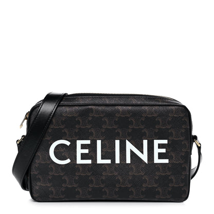 Celine Triomphe Canvas Medium Messenger Bag Black 1 of 9