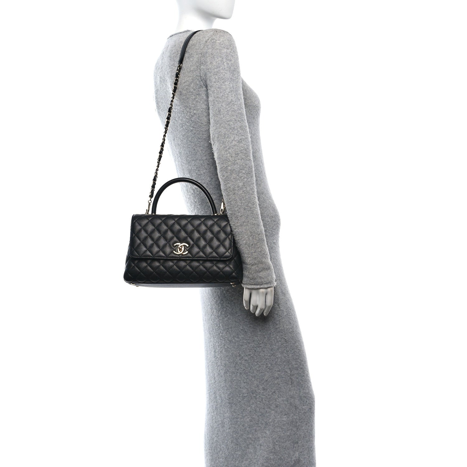 Chanel Caviar Quilted Small Coco Handle Flap Black 2 of 10