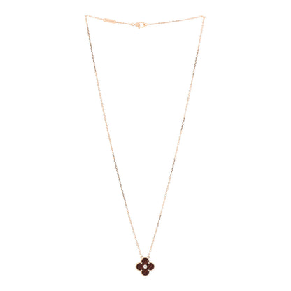 Van Cleef & Arpels 18K Rose Gold Diamond Bulls Eye Vintage Alhambra Pendant Necklace 3 of 7