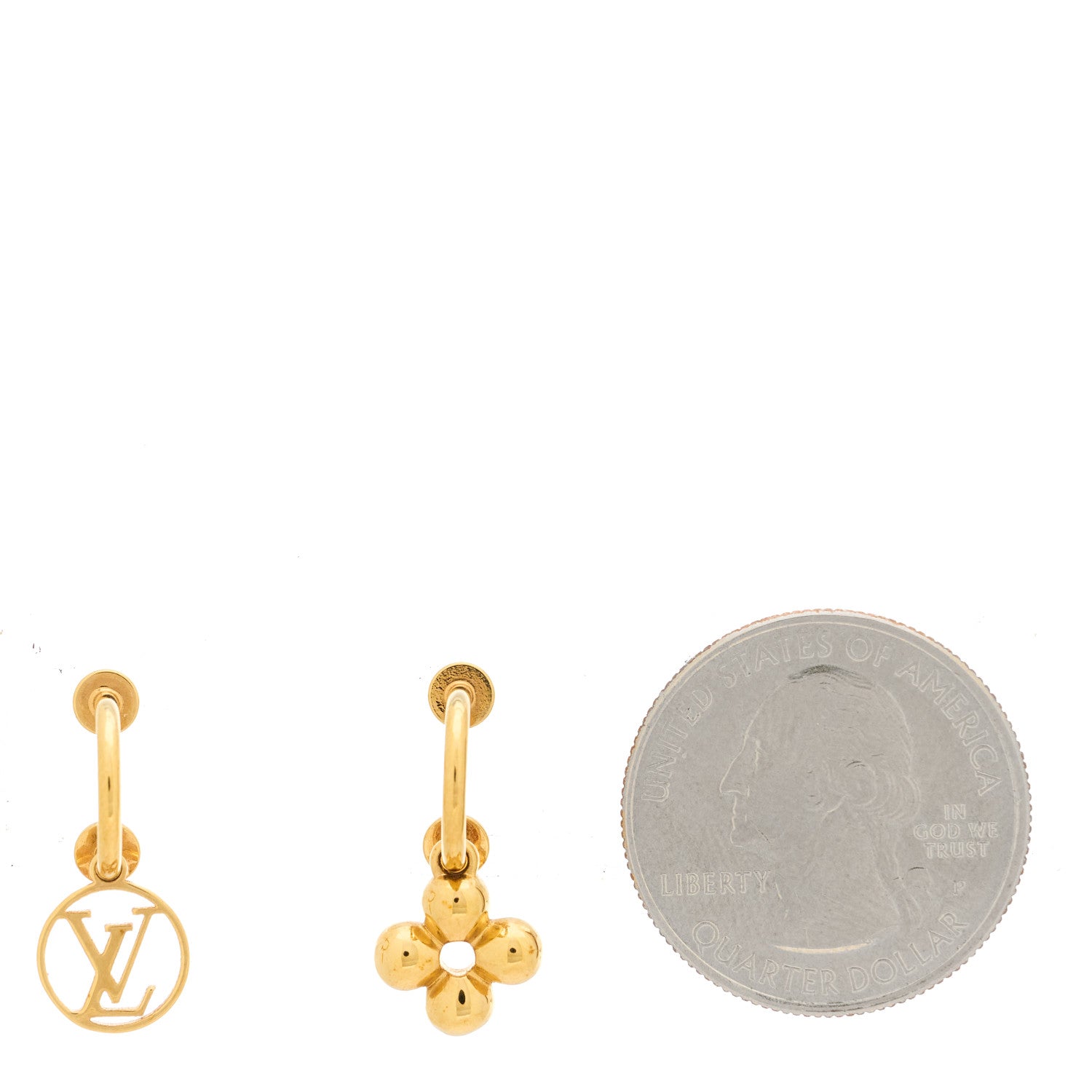 Louis Vuitton Brass Blooming Earrings Gold 2 of 4