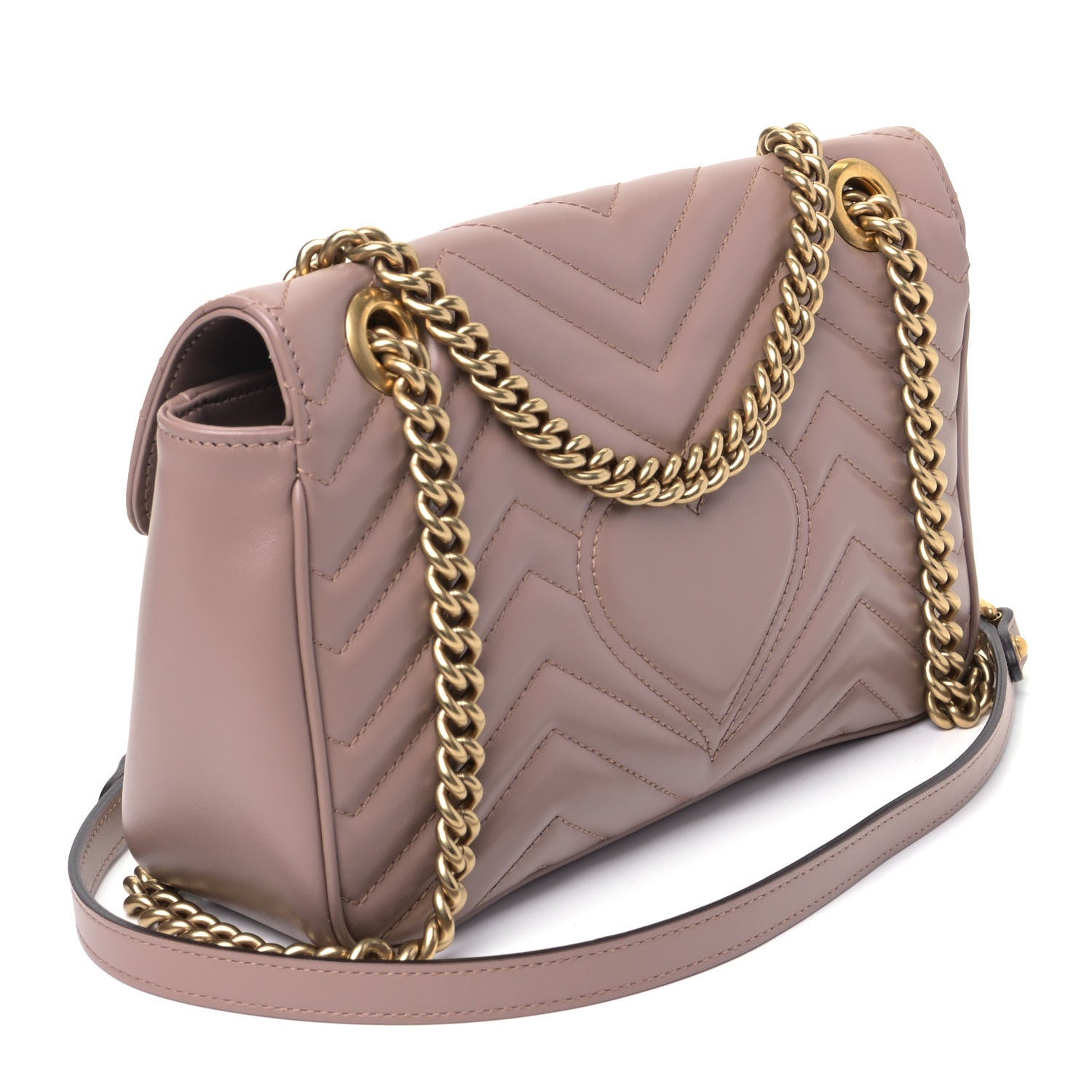 Gucci Calfskin Matelasse Small GG Marmont Shoulder Bag Porcelain Rose 3 of 5