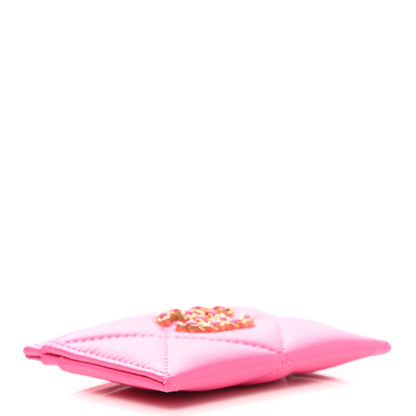 Chanel Lambskin Quilted Chanel 19 Card Holder Dark Pink 3 of 7