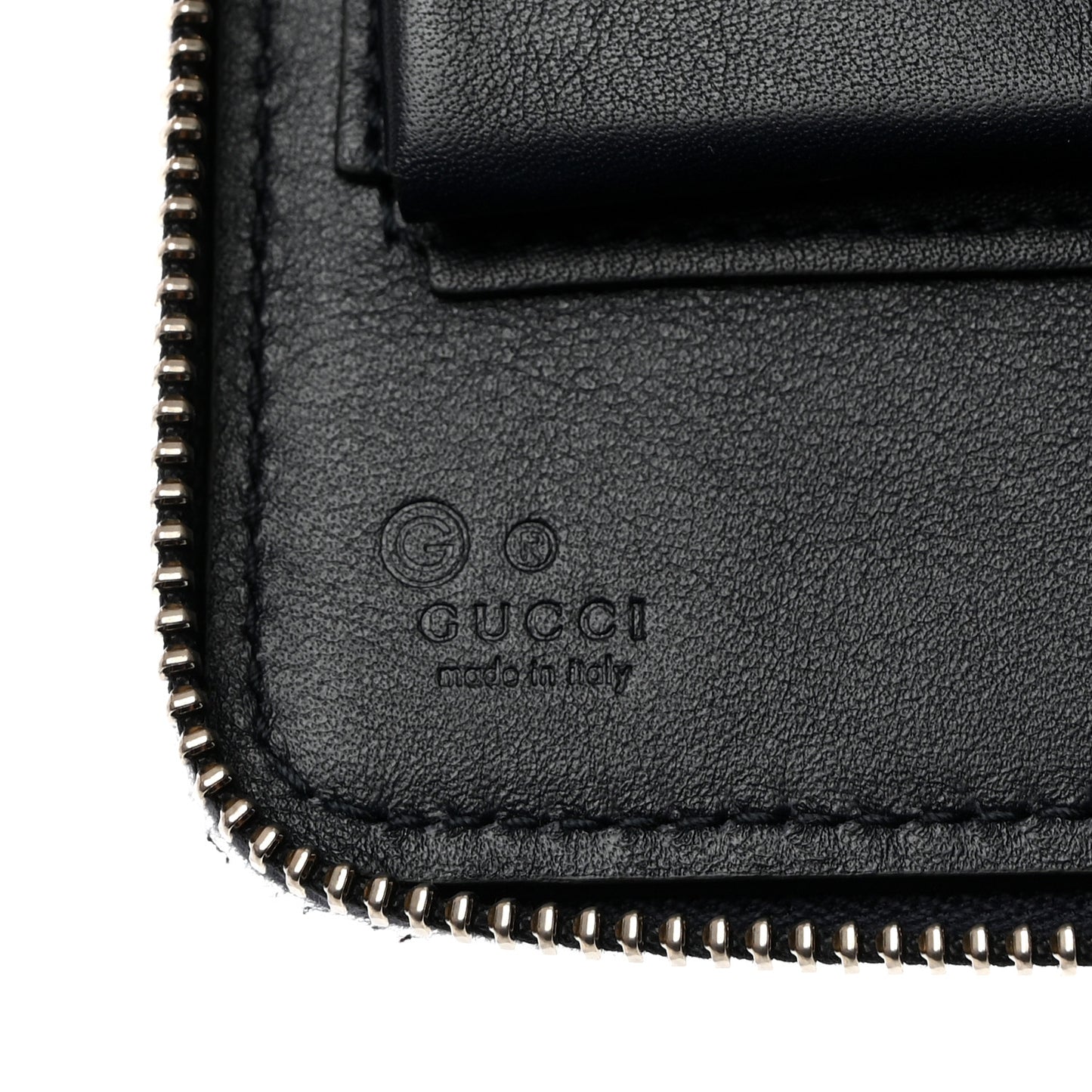 Microguccissima Zip Around Top Handle Travel Wallet Navy