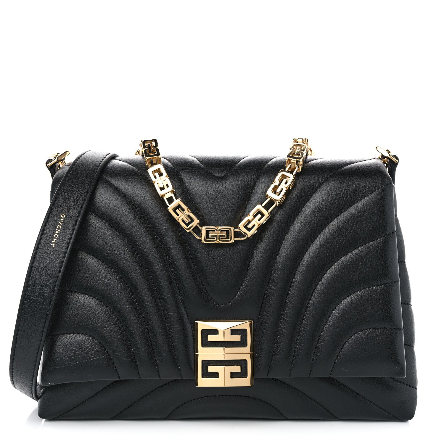 Givenchy Soft Calfskin 4G Quilted Medium Shoulder Bag Black 1 of 10