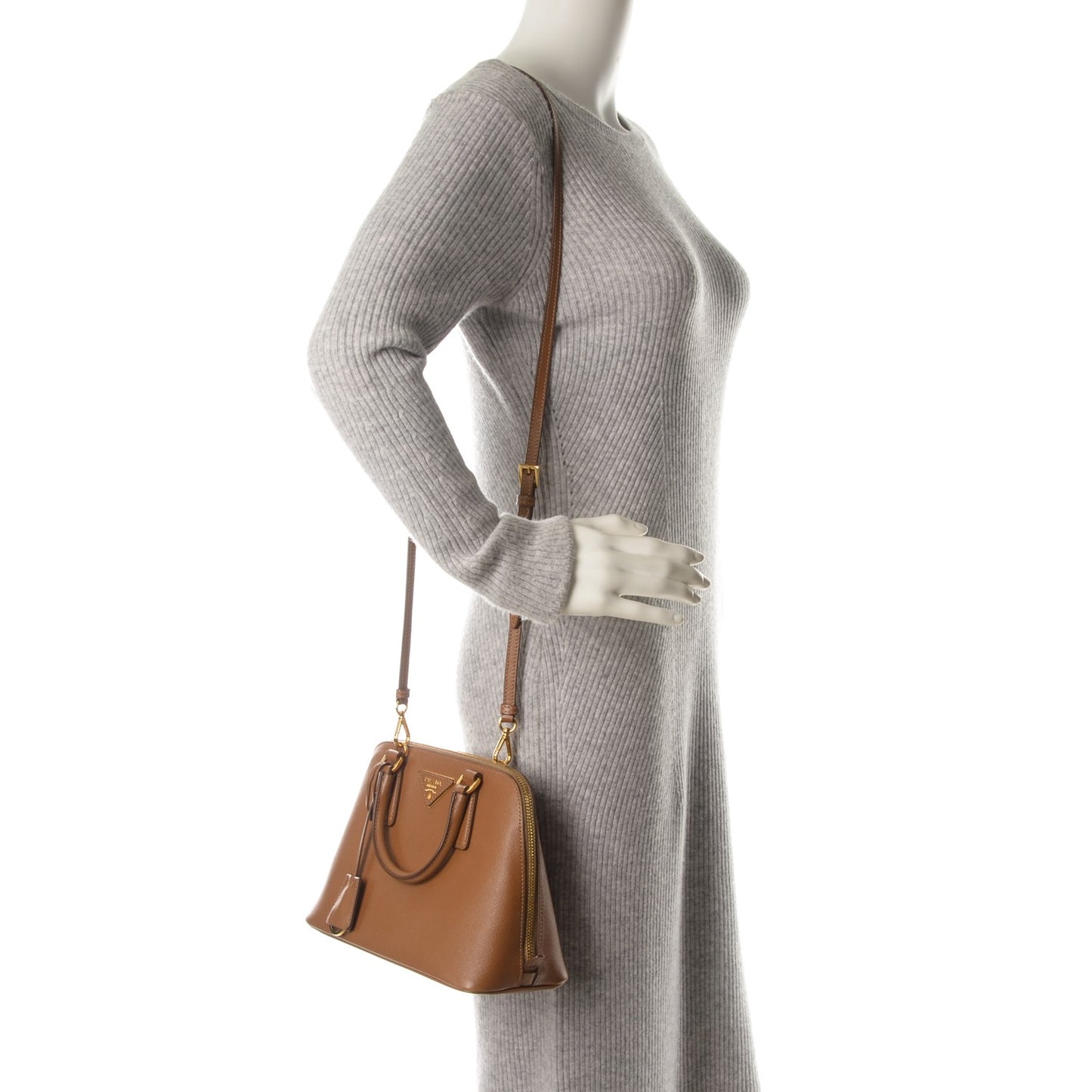 Saffiano Lux Small Promenade Tote Caramel