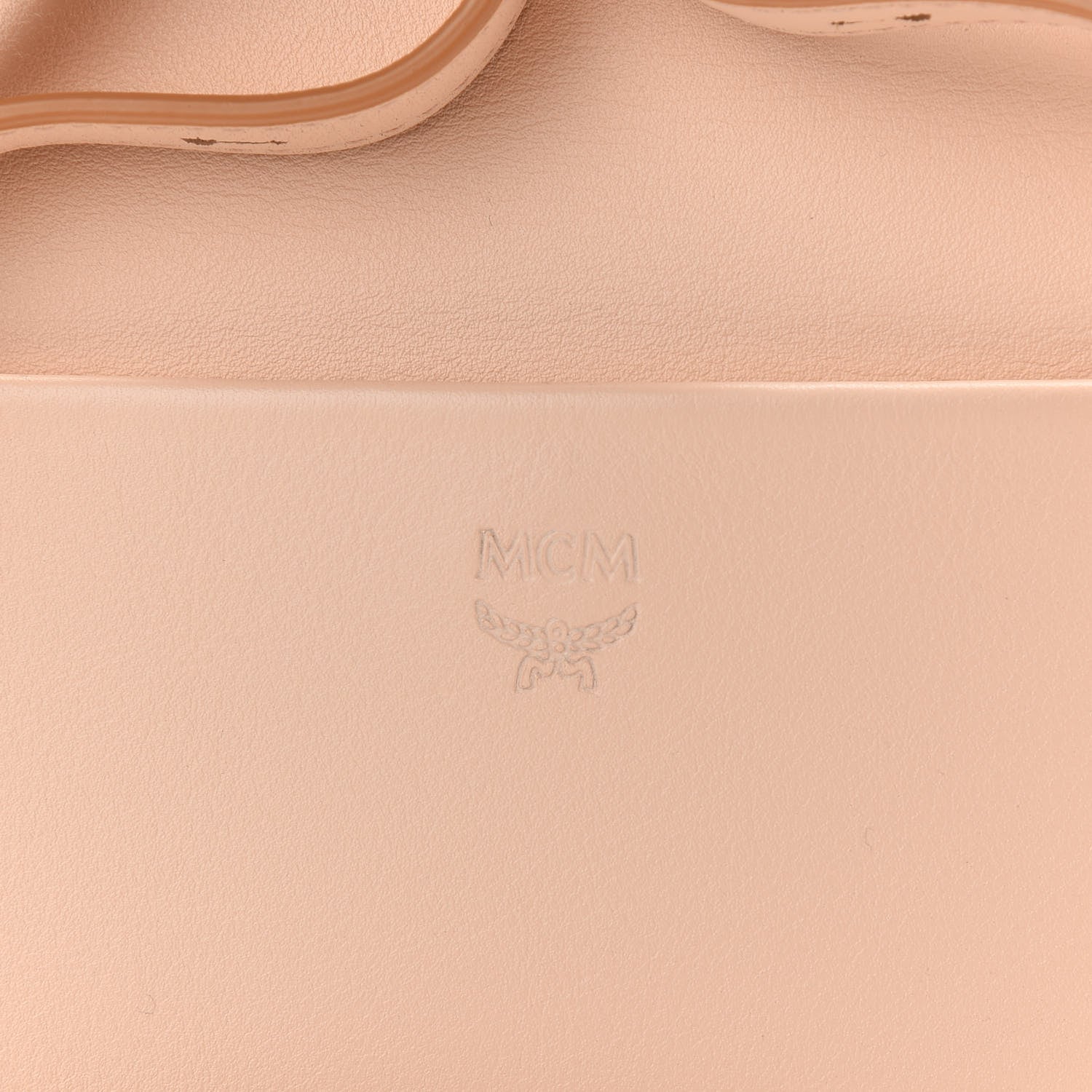MCM Calfskin Essential Monogram Small Backpack Bisque 6 of 9