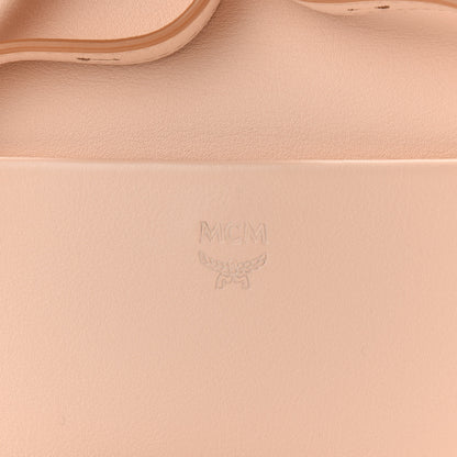 MCM Calfskin Essential Monogram Small Backpack Bisque 6 of 9