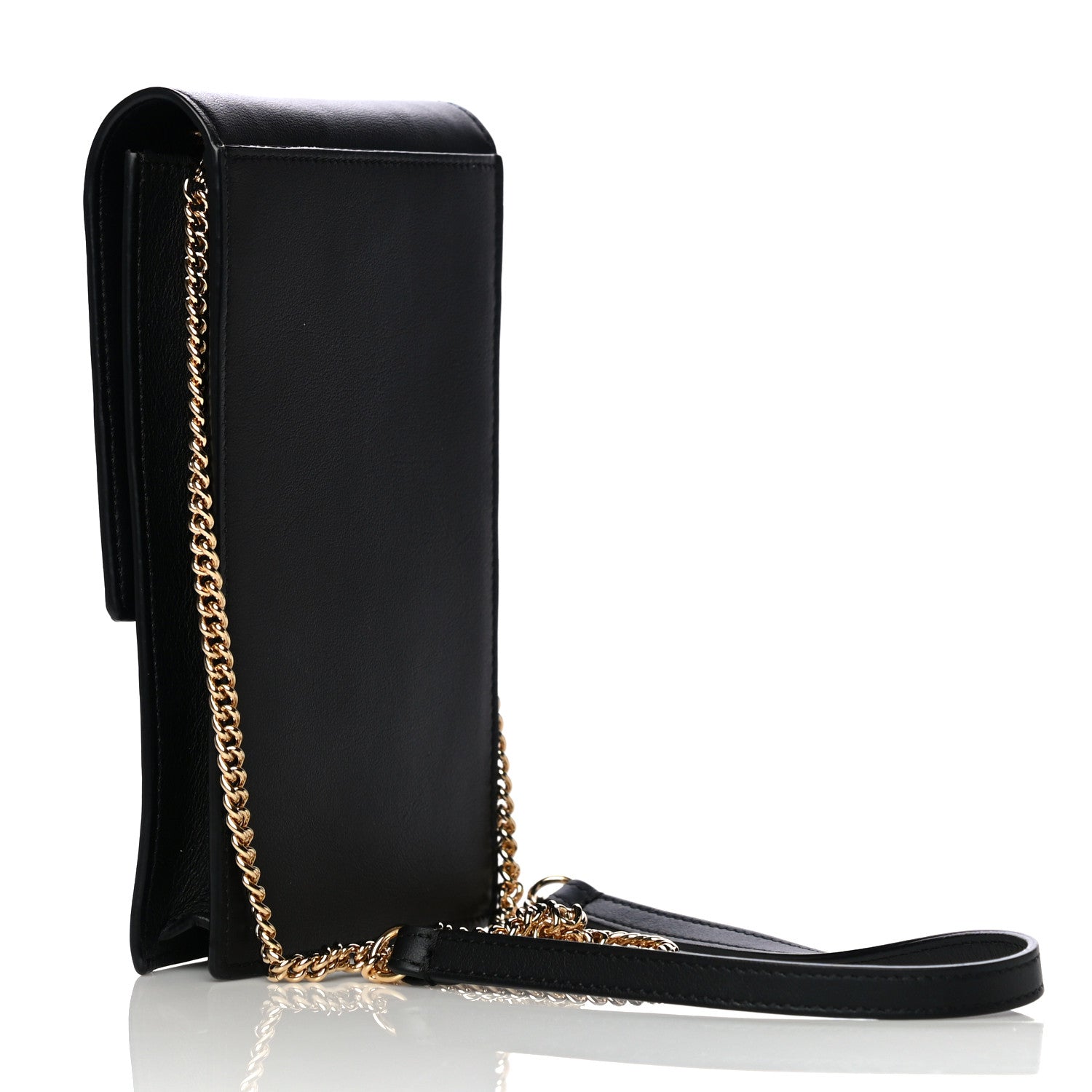 Fendi Vitello Grace Matte Kan U Vertical Wallet On Chain Black 3 of 11