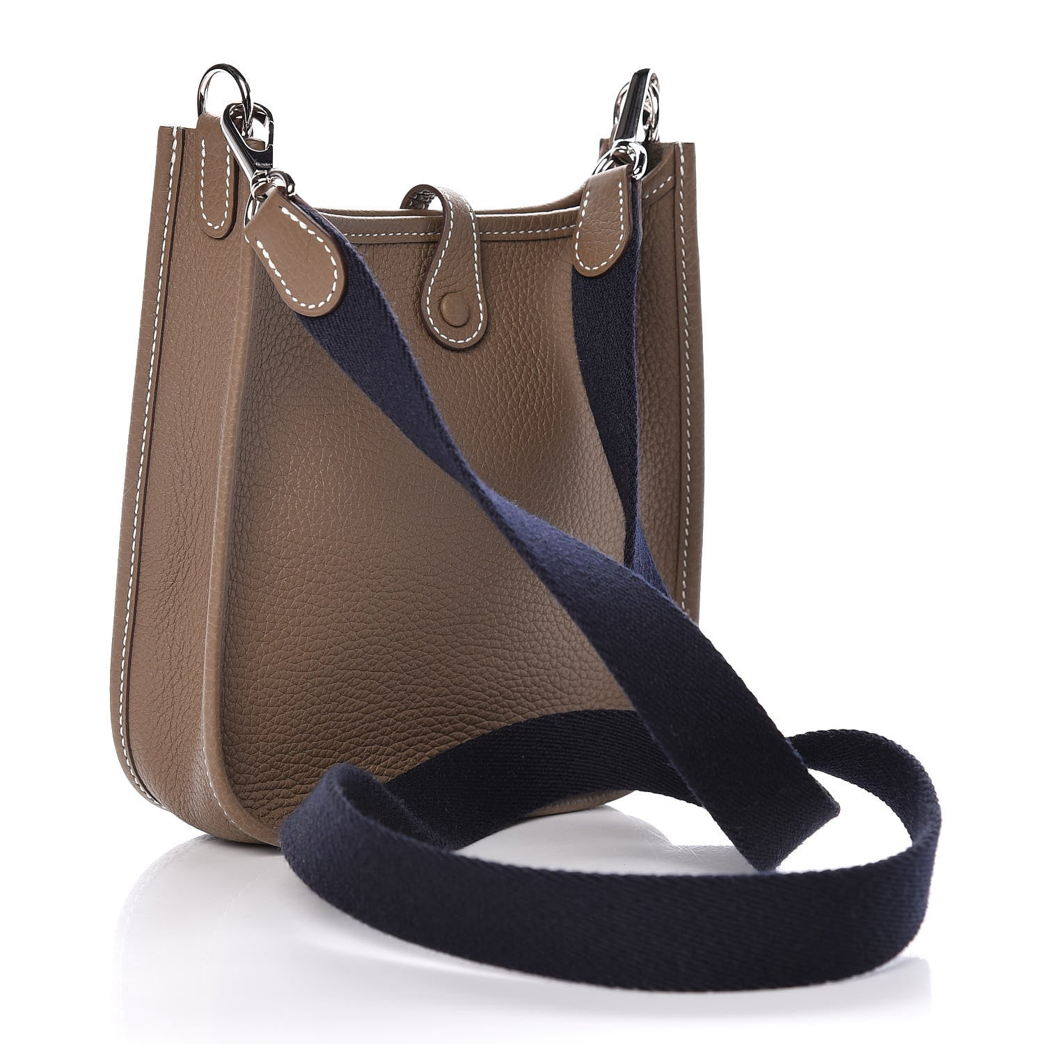 Hermes Taurillon Clemence Amazone Evelyne TPM Etoupe Bleu Indigo 3 of 11