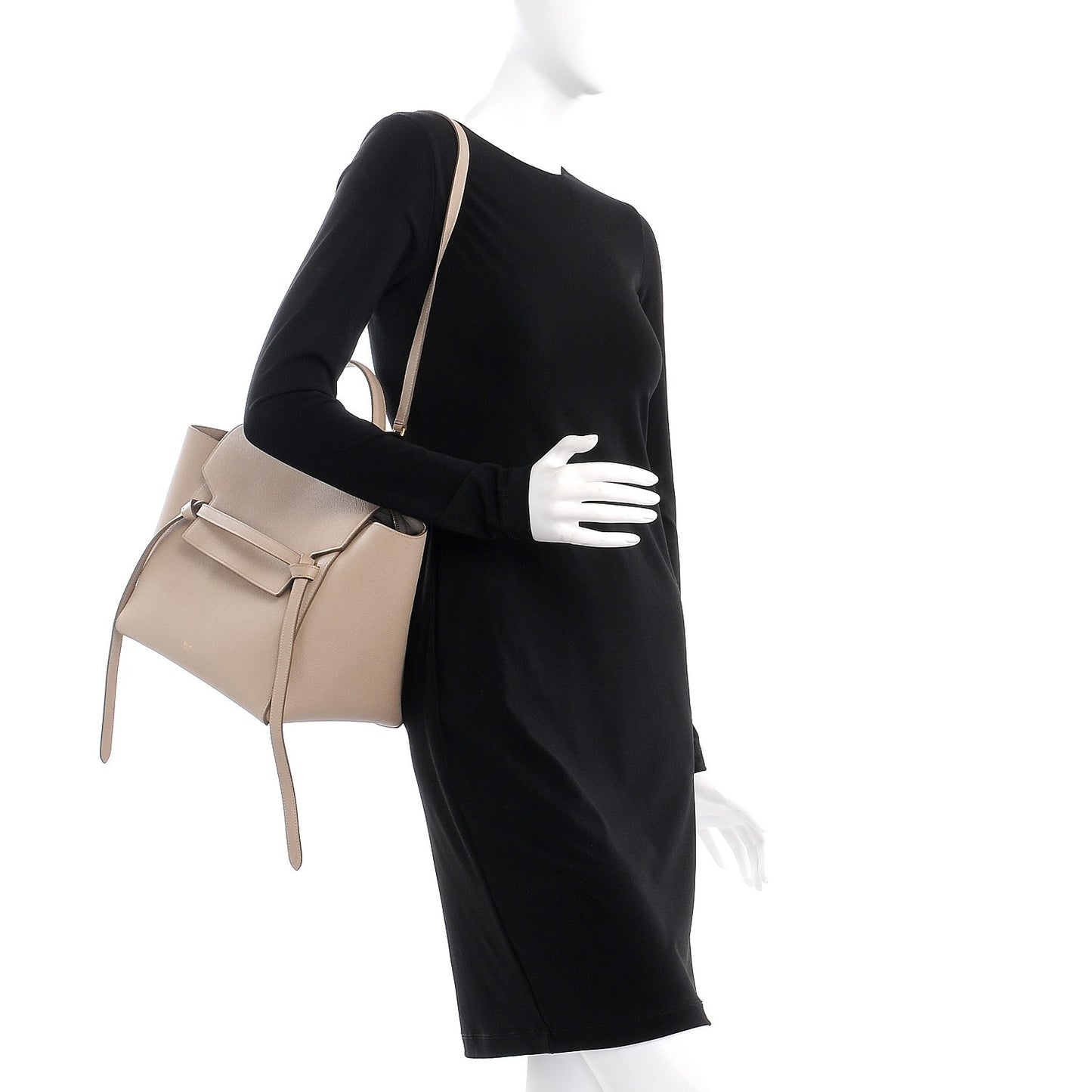 Grained Calfskin Mini Belt Bag Light Taupe