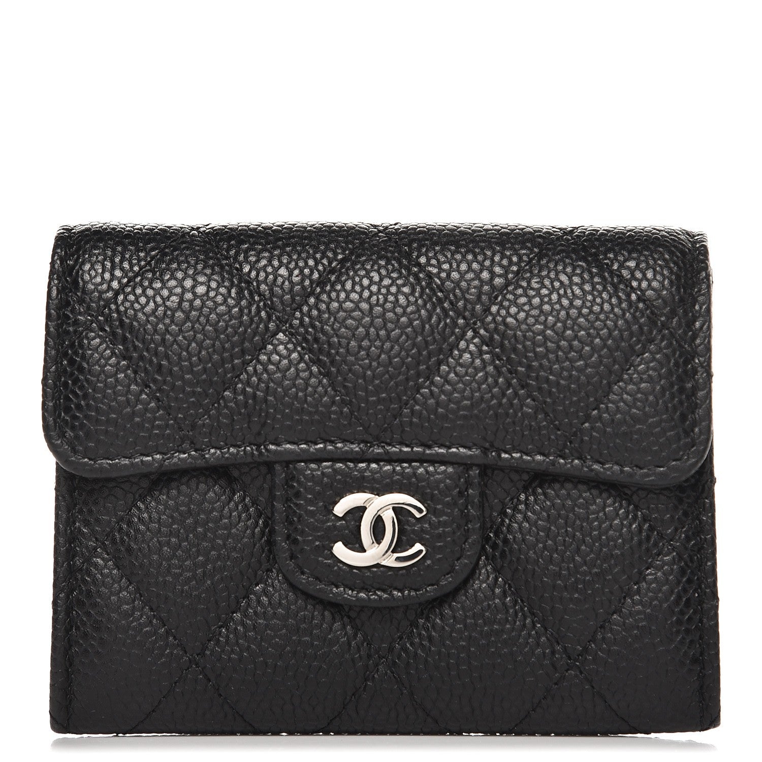 Chanel Caviar Quilted Card Holder Wallet Black 1 of 9