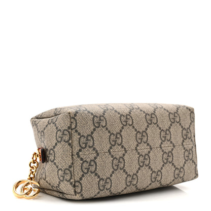 Gucci Soft GG Supreme Monogram Calfskin Small Ophidia Cosmetic Case Beige Ebony Hibiscus Red 4 of 7