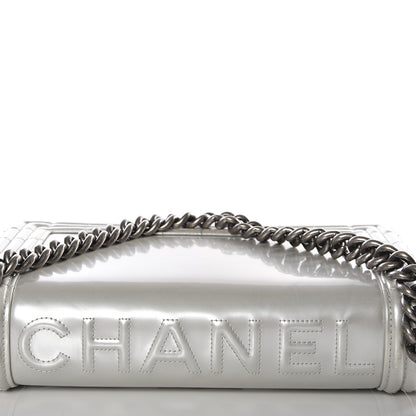 Chanel Iridescent Glazed Calfskin Medium Boy Flap Silver 11 of 14