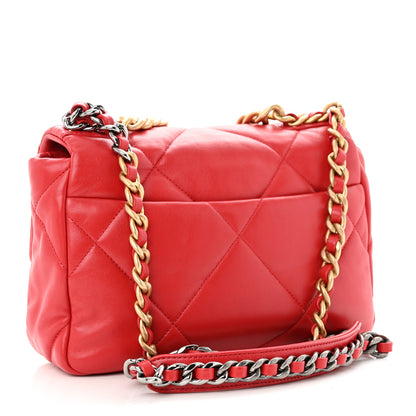 Chanel Goatskin Quilted Medium Chanel 19 Flap Red 3 of 12
