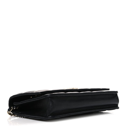 Chanel Lambskin Quilted Pearl CC Wallet on Chain WOC Black 4 of 11