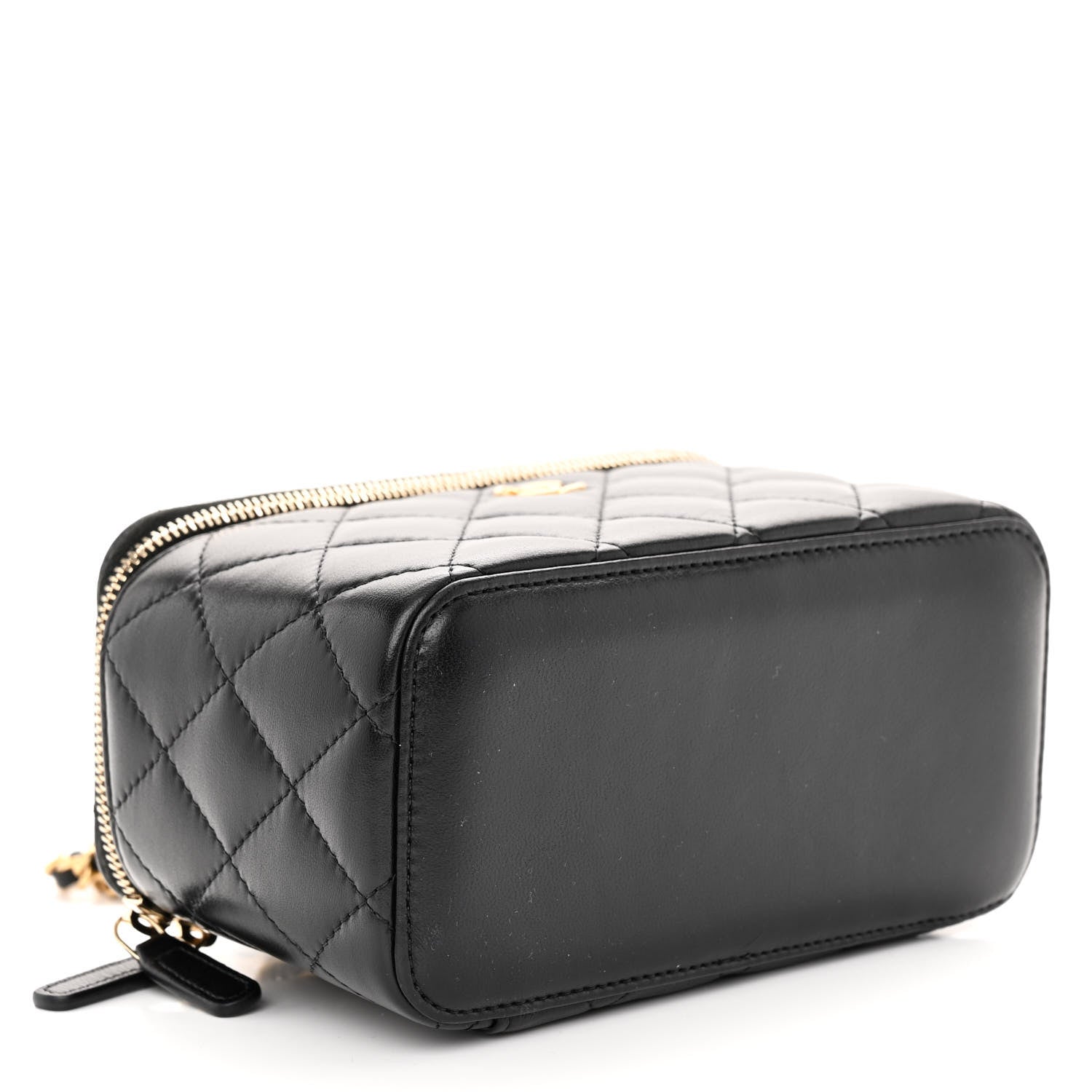 Chanel Lambskin Quilted Pearl Crush Small Vanity Case With Chain Black 4 of 10
