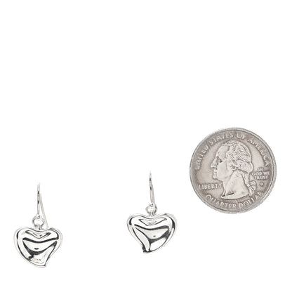 Tiffany Sterling Silver Elsa Peretti Full Heart Drop Earrings 2 of 5