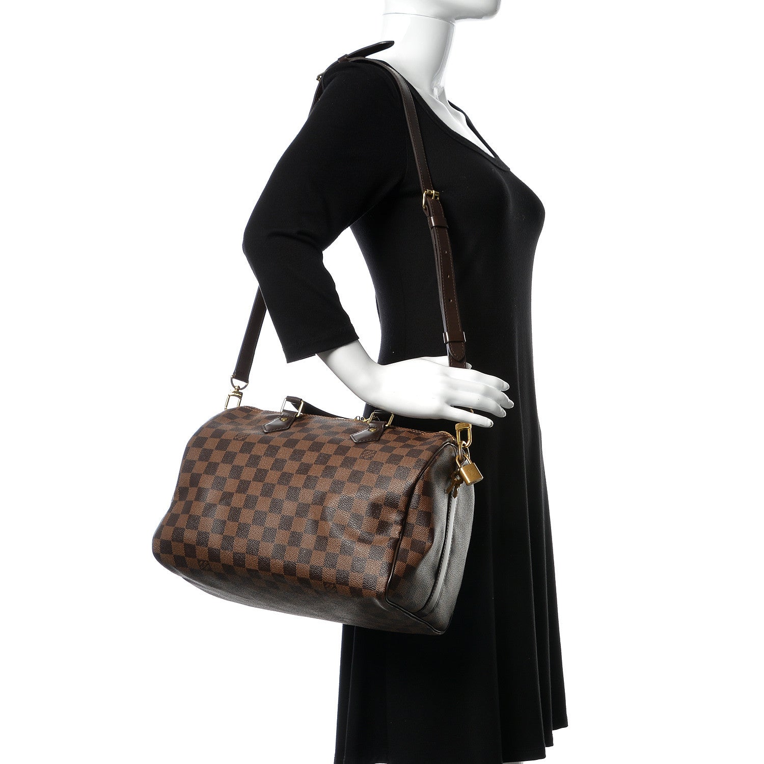 Louis Vuitton Damier Ebene Speedy Bandouliere 30 2 of 12