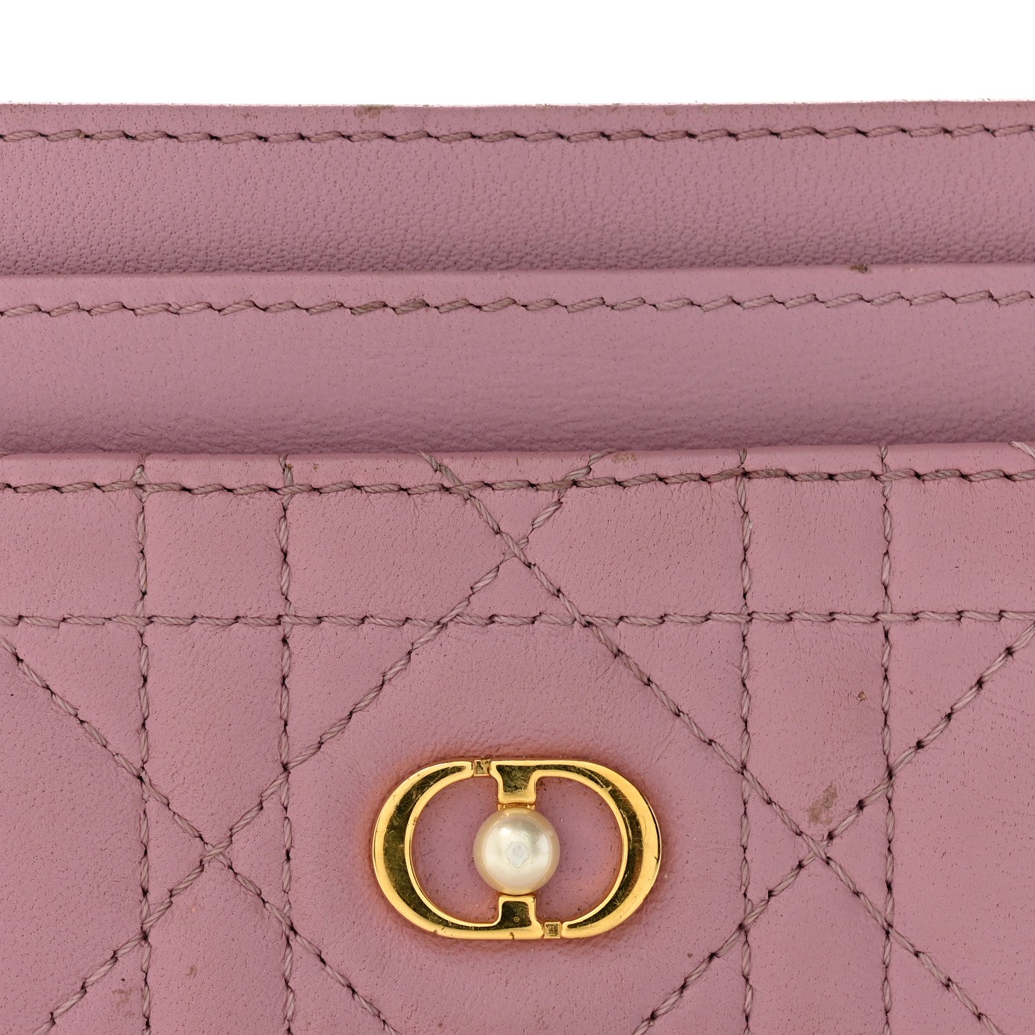 Christian Dior Lambskin Pearl Cannage Dior Jolie Freesia Card Holder Pink 10 of 10