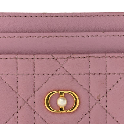 Christian Dior Lambskin Pearl Cannage Dior Jolie Freesia Card Holder Pink 10 of 10