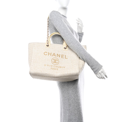 Chanel Lurex Boucle Medium Deauville Tote White 2 of 9