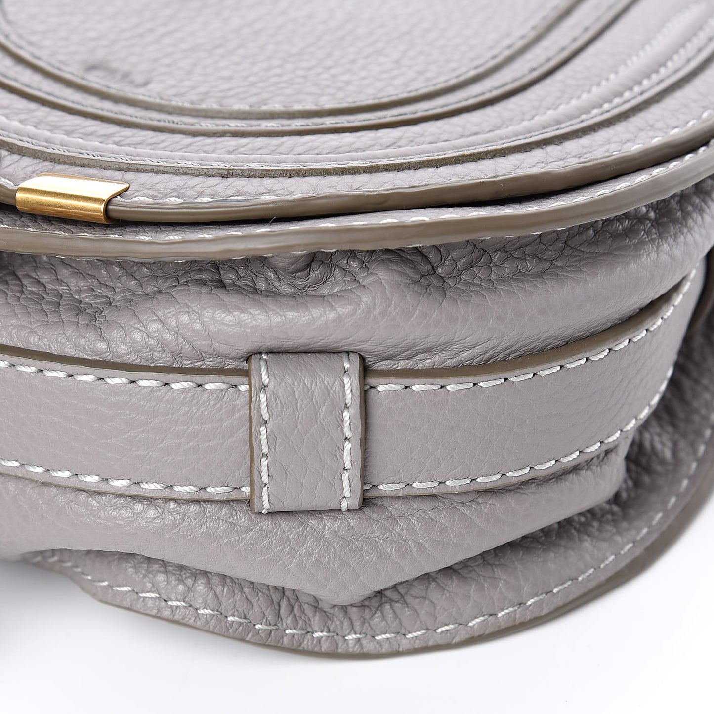 Calfskin Mini Marcie Round Crossbody Bag Cashmere Grey