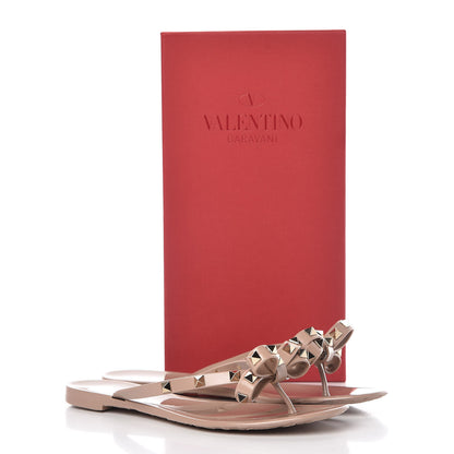 Valentino Garavani PVC Jelly Rockstud Bow Thong Sandals 39 Poudre 8 of 8