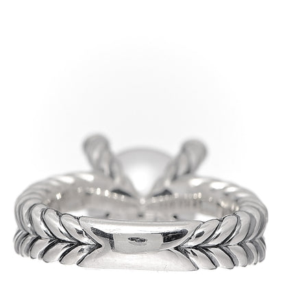 David Yurman Sterling Silver Diamond Pearl 10mm Cable Ring 51 5.75 4 of 5