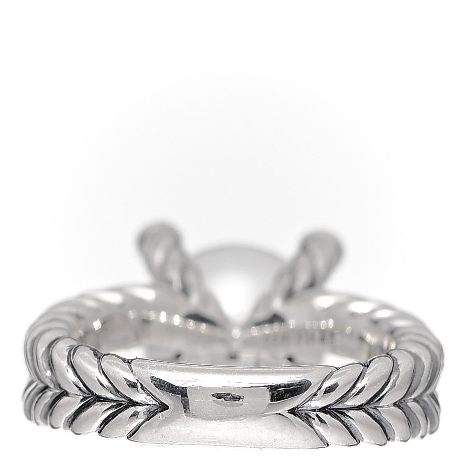 David Yurman Sterling Silver Diamond Pearl 10mm Cable Ring 51 5.75 4 of 5