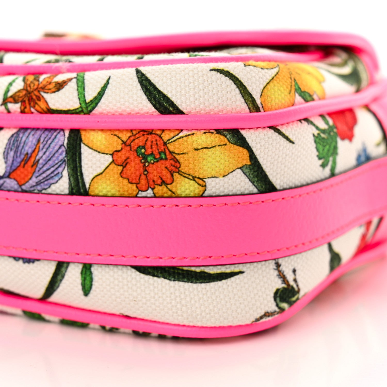 Gucci Canvas Flora Floral Shoulder Bag White Fuchsia Fluo 10 of 10