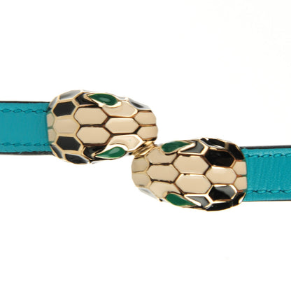 Bulgari Calfskin Serpenti Forever Multi-coiled Bracelet M Aquarelle Turquoise 7 of 13