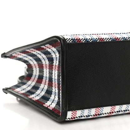 Gucci Canvas Plaid ICCUG Embroidered Small Tote Bag Black White Red Blue Smile Yellow 9 of 10
