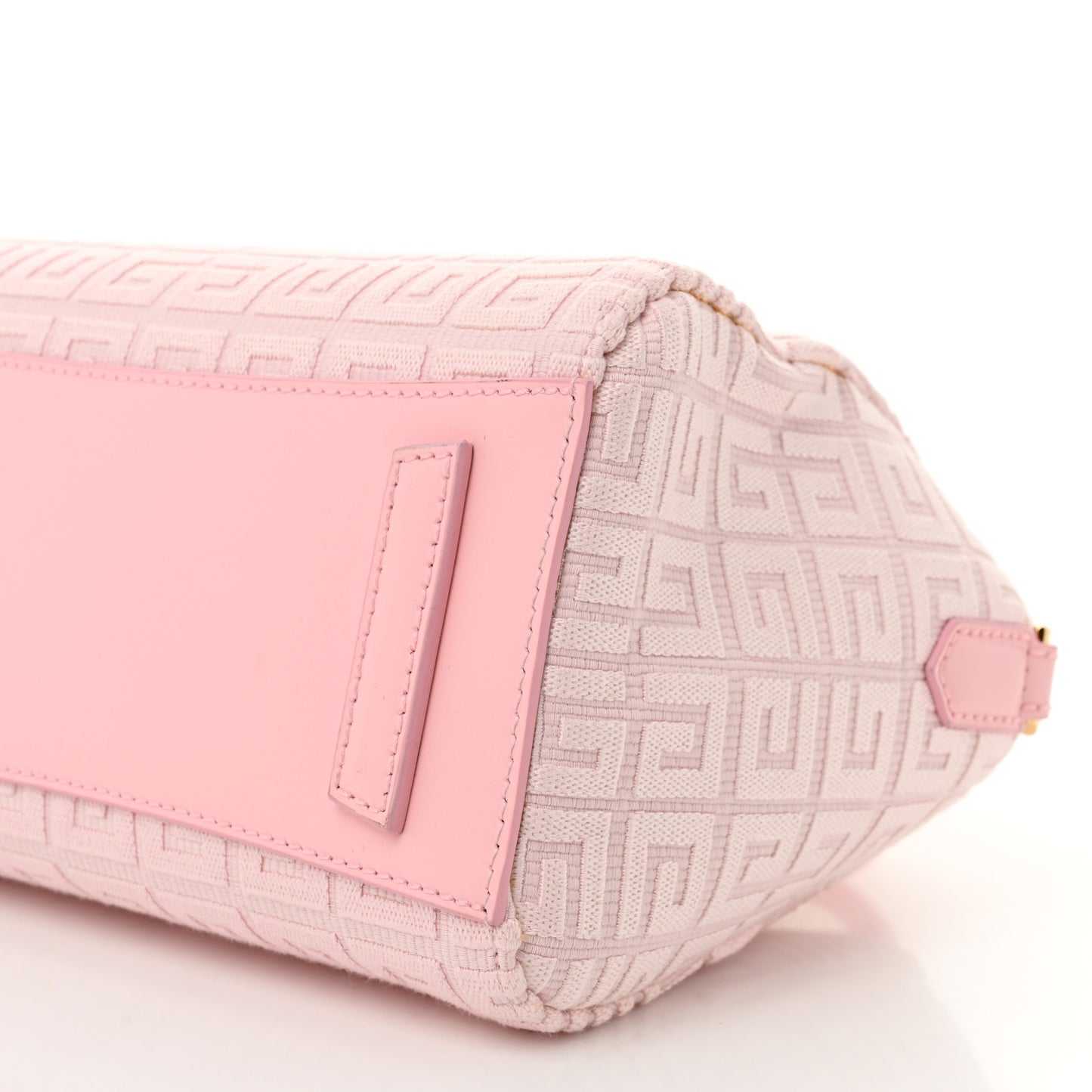 Canvas Jacquard Embroidered Calfskin 4G Mini Antigona Tender Pink