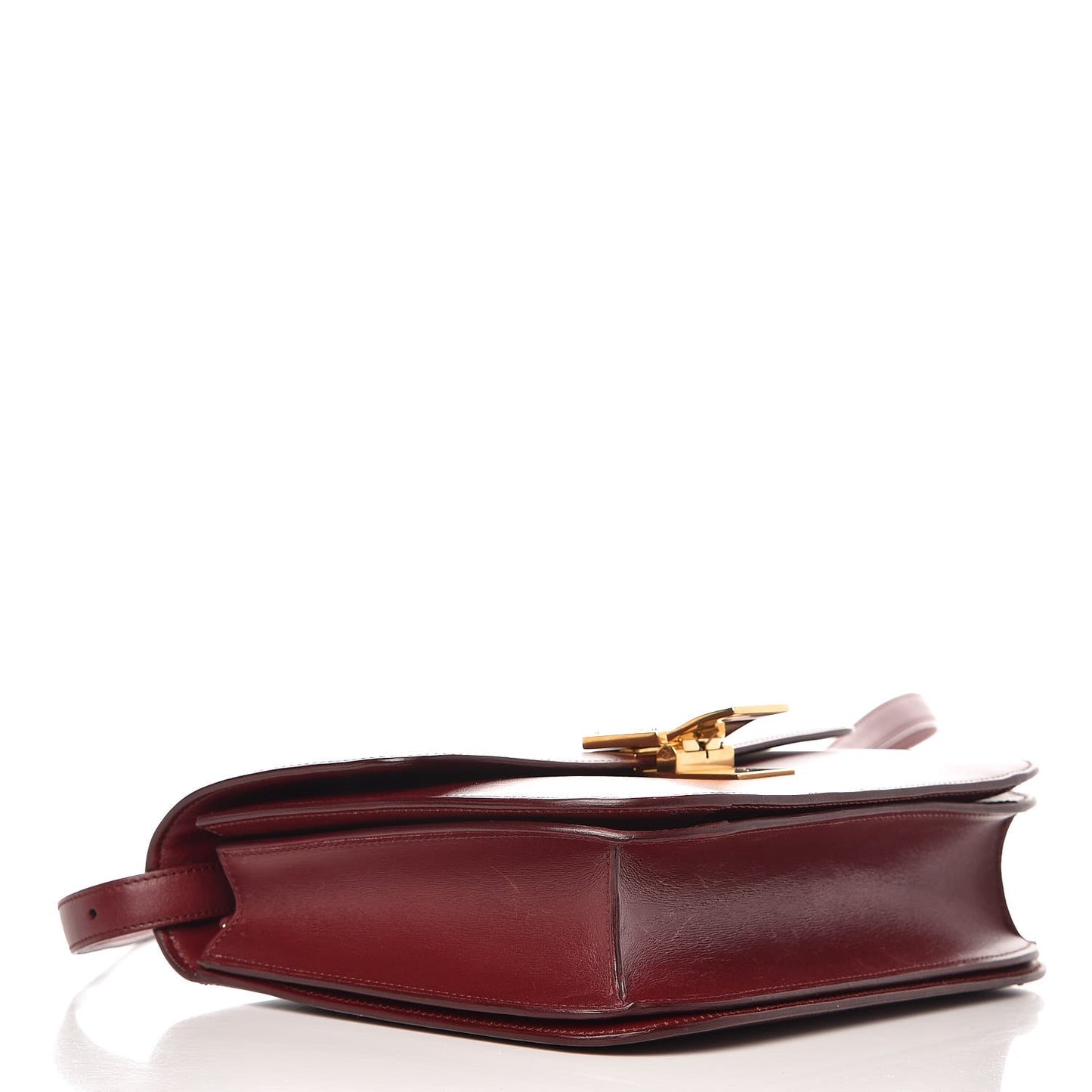 Box Calfskin Medium Classic Box Flap Bag Burgundy