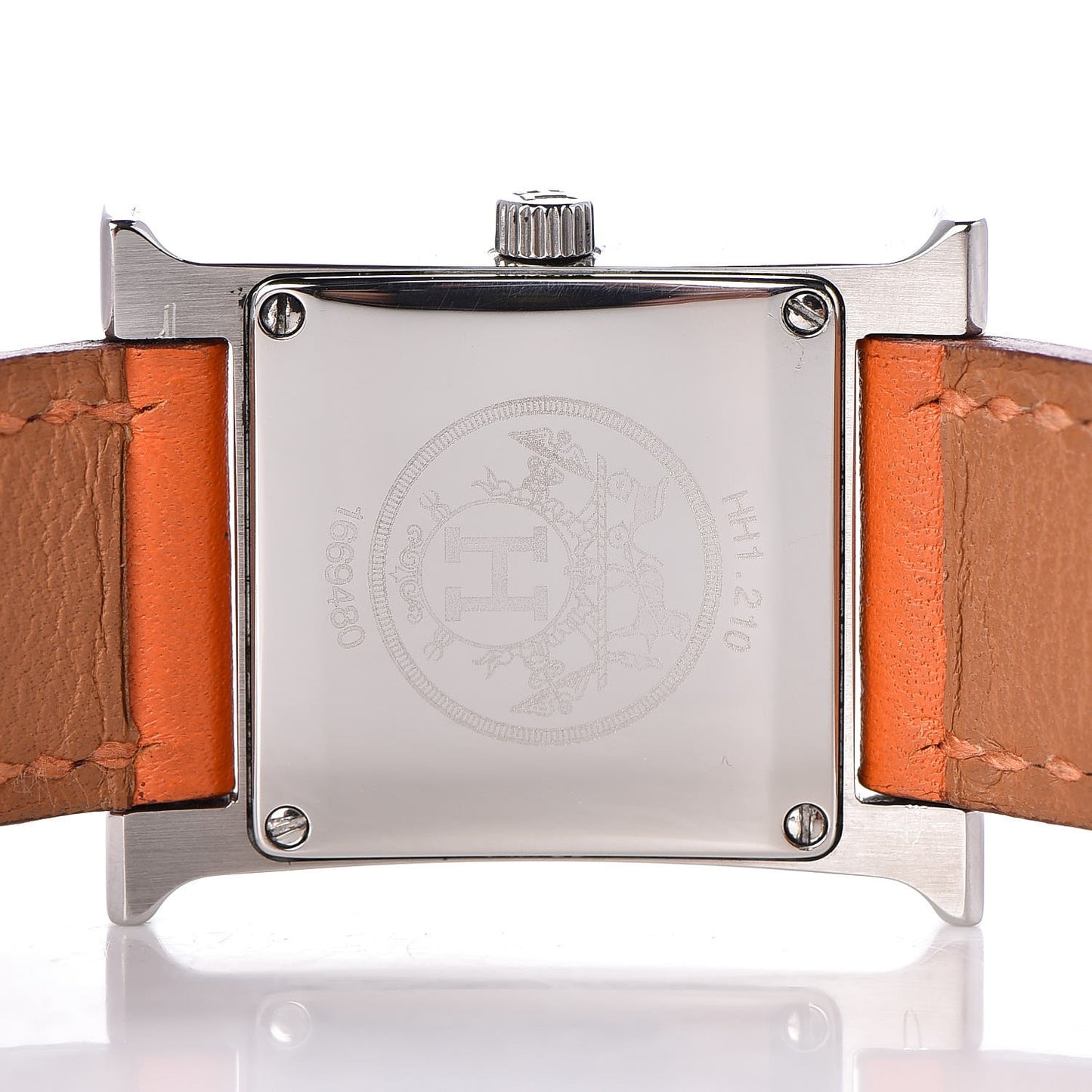 Stainless Steel Swift 21mm Heure H Hour Quartz Watch Orange