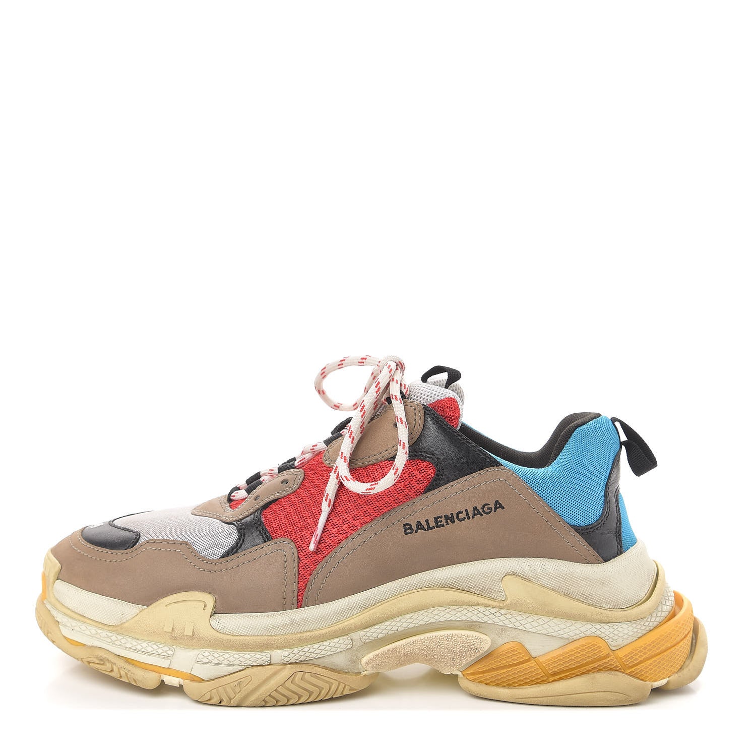 Balenciaga Mesh Nubuck Mens Triple S Sneakers 44 Bleu Gris Rouge 1 of 10