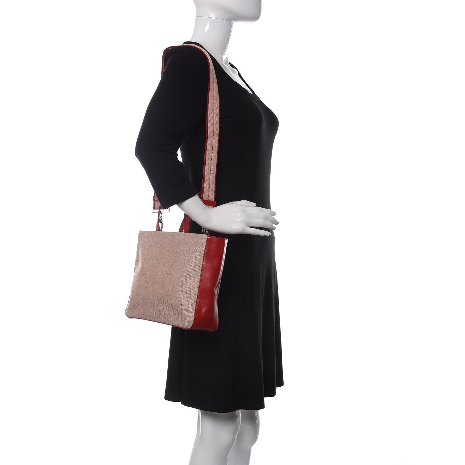 Prada Canapa Vitello Tote Naturale Rose 2 of 14