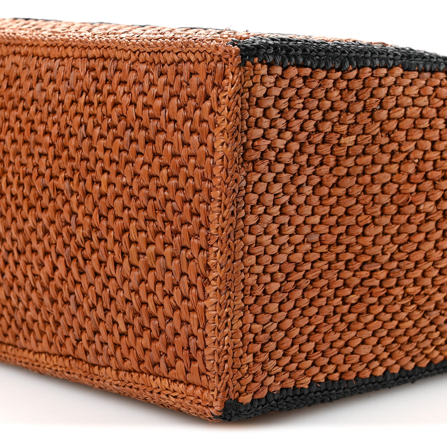 X PAULA'S IBIZA Raffia Large Font Tote Honey Black