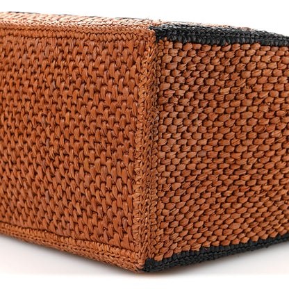 Loewe X PAULA'S IBIZA Raffia Large Font Tote Honey Black 10 of 11