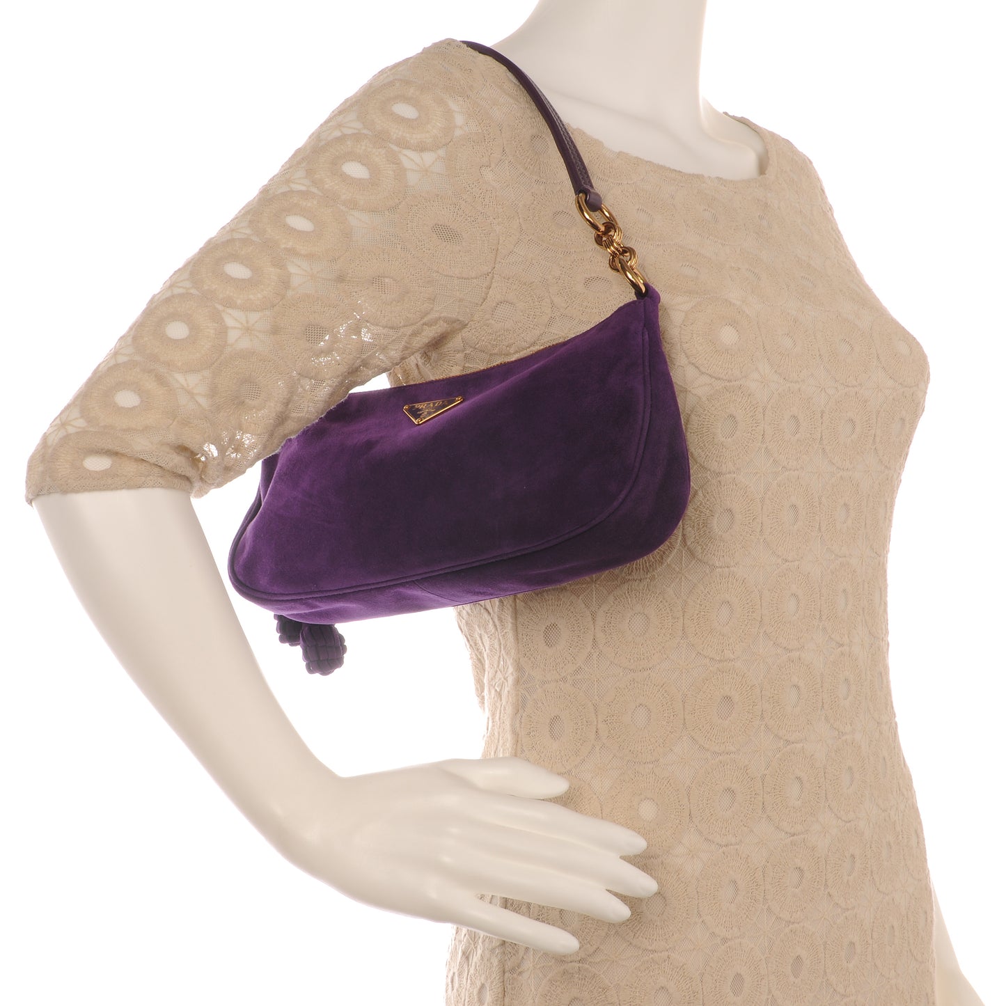 Suede Box Shoulder Bag Viola