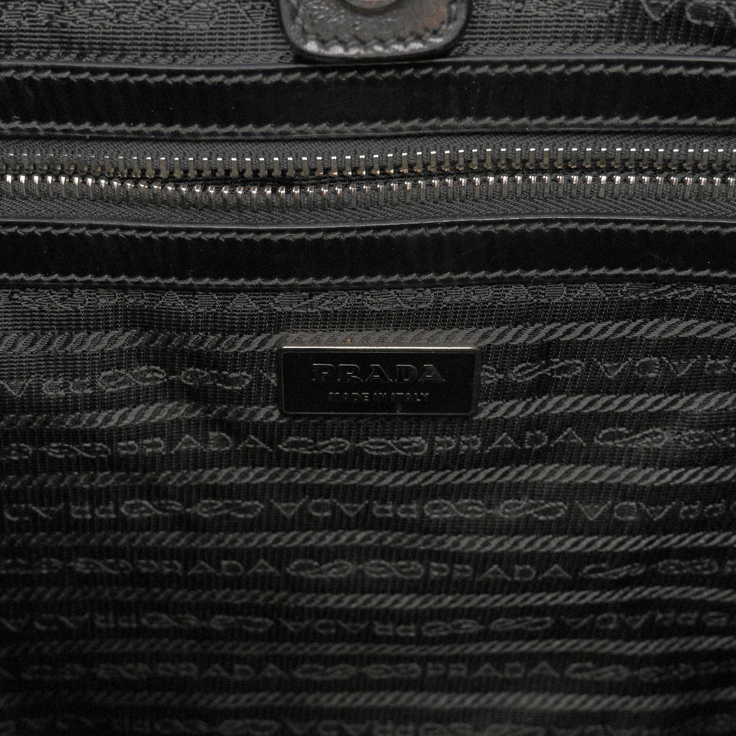 Prada Tessuto Nylon Calfskin Hobo Black 6 of 10