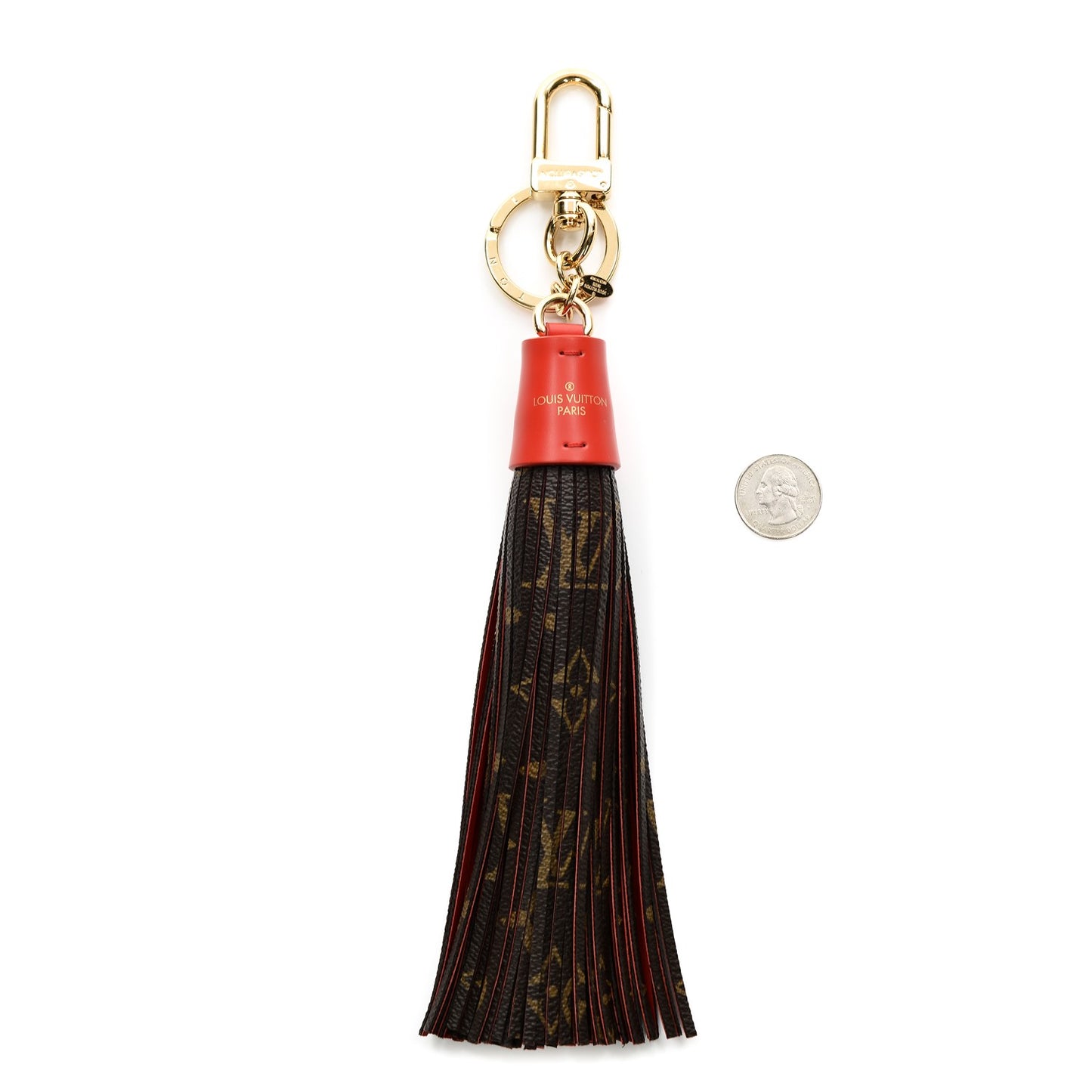 Monogram Tassel Bag Charm Red